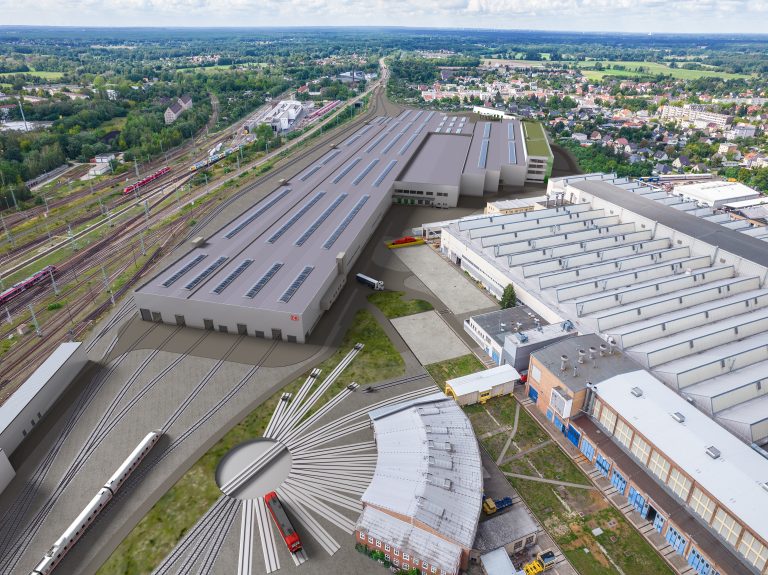 Die SLF Oberflächentechnik GmbH erhält den Großauftrag für die Ausrüstung des Lackiergleises im neuen Instandhaltungswerk der Deutschen Bahn AG in Cottbus. (Foto: Deutsche Bahn AG)