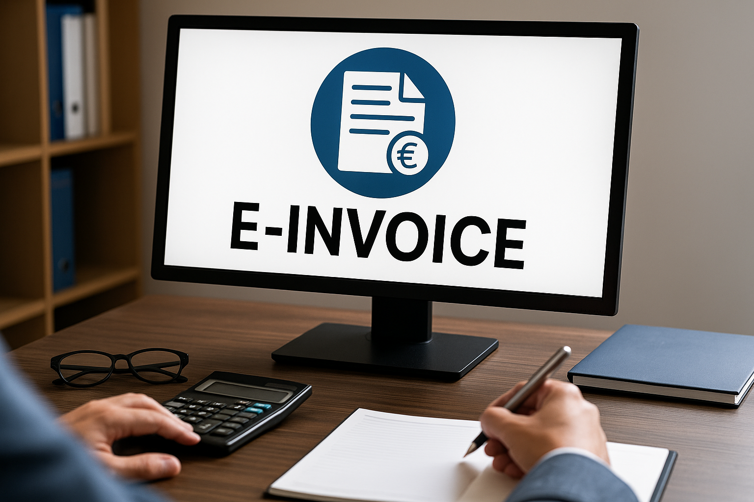 E-Rechnung auf Bildschirm – digitale Buchhaltung im Unternehmen