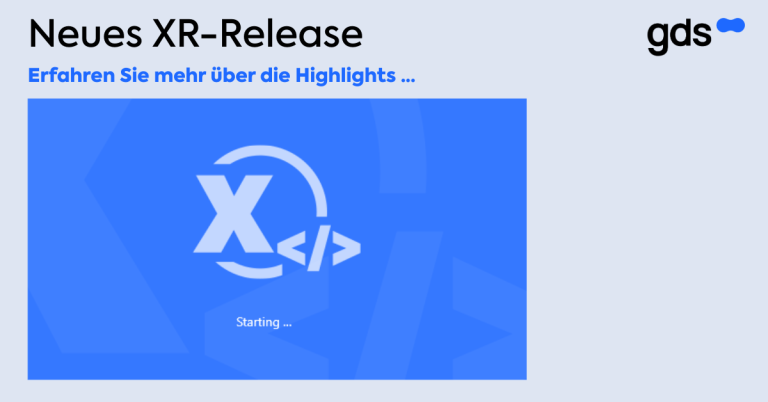Teaser-Grafik zum XR-Monza-Release von gds mit Fokus auf Automatisierung und Integration