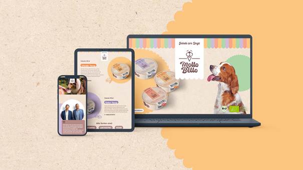 Produktlaunch „Molto Bello“ Hunde-Eis – Corporate Design für Online-Kommunikation