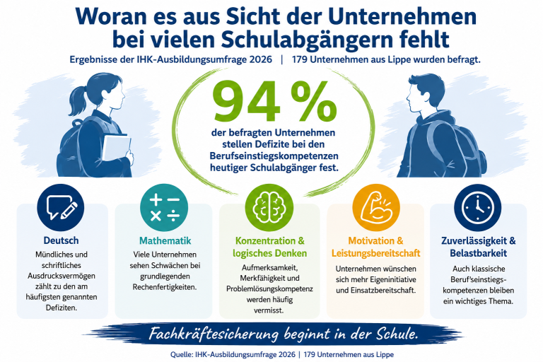 Begleitgrafik zur IHK-Ausbildungsumfrage Lippe