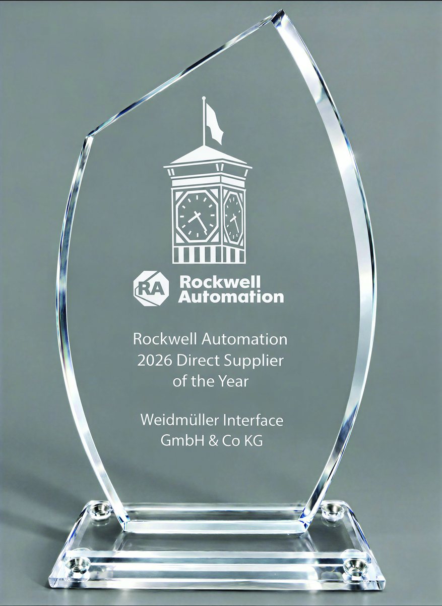 KI-bearbeitete Darstellung des Rockwell-Automation-Awards 2026 für Weidmüller Interface GmbH & Co. KG