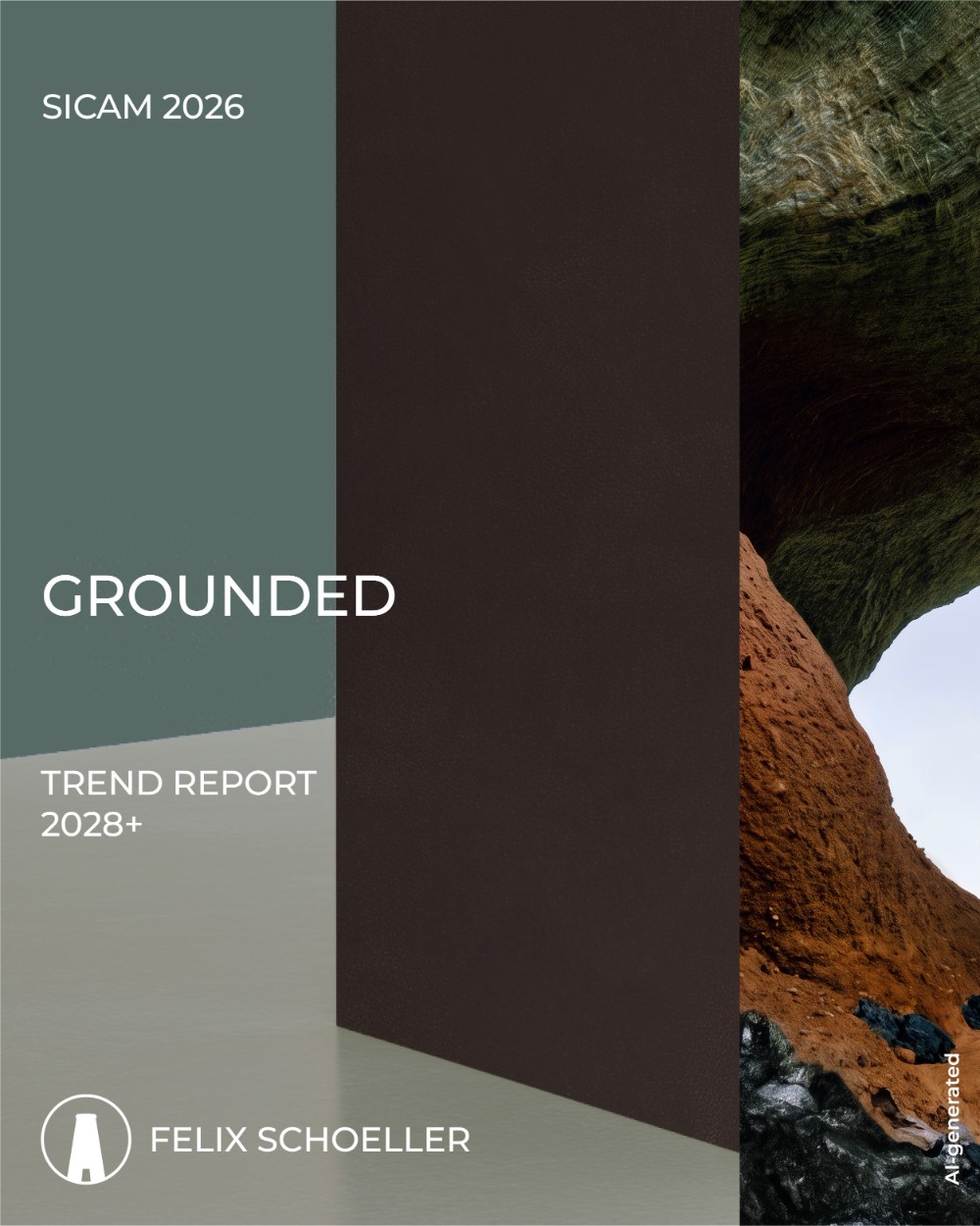 KI-generierte Grafik zur Trendwelt Grounded von Felix Schoeller auf der SICAM 2026